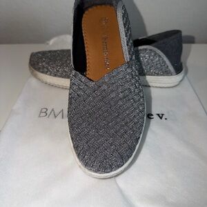 bernie mev. Silver Woven Slip-On Shoes